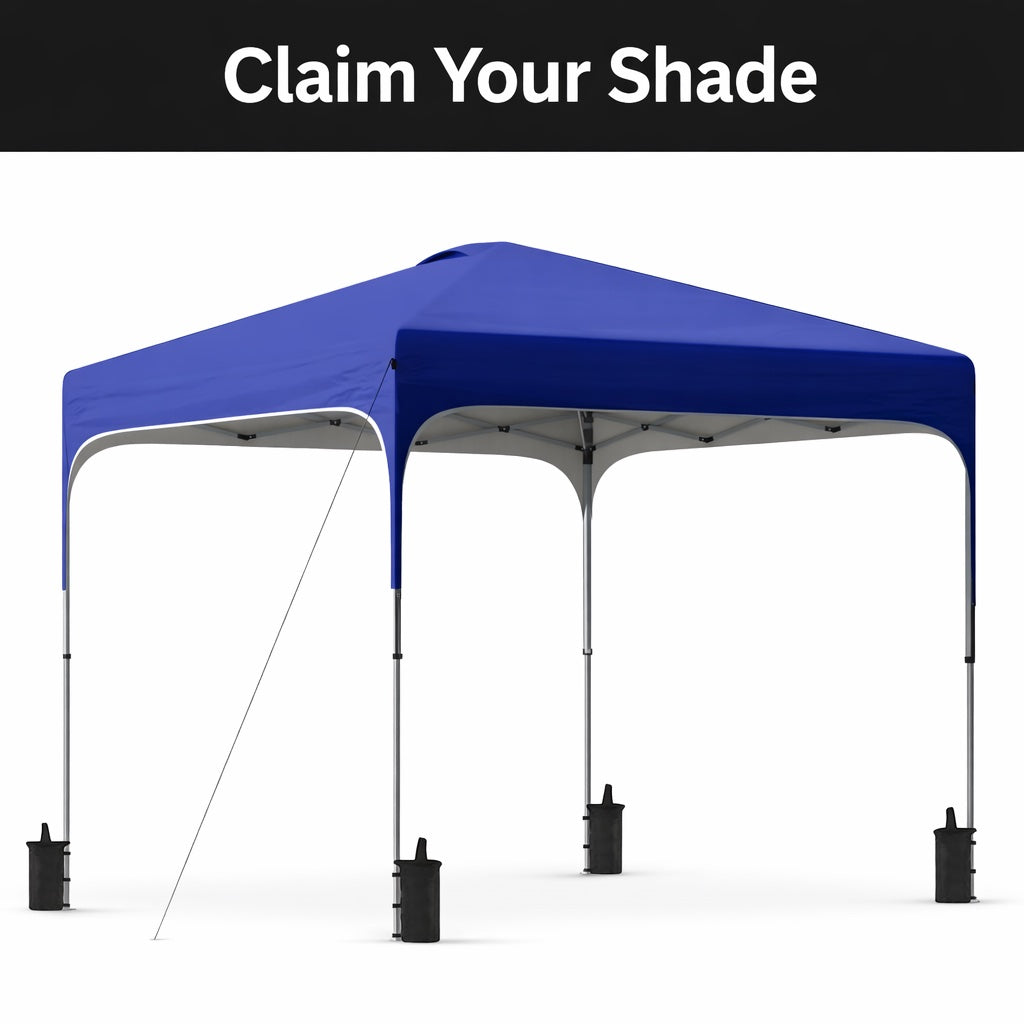 Sideline ShadePro™ — 10’×10’ Pop-Up Canopy Tent with Wheeled Bag & Sandbags